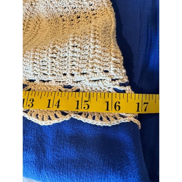 NWT Crochet Bustier Dress XL Blue Tiered Ruffle High Low Hem Boho CoastalCowgirl - Picture 8 of 10
